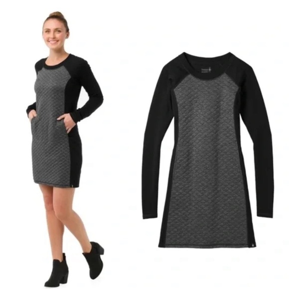 Smartwool | Diamond Peak Quilted Dress in Black Heather, Merino wool blend - Picture 1 of 12